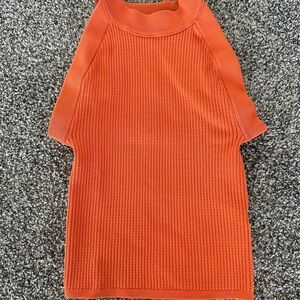 Aritzia Babaton Bold Orange Ribbed Sweater